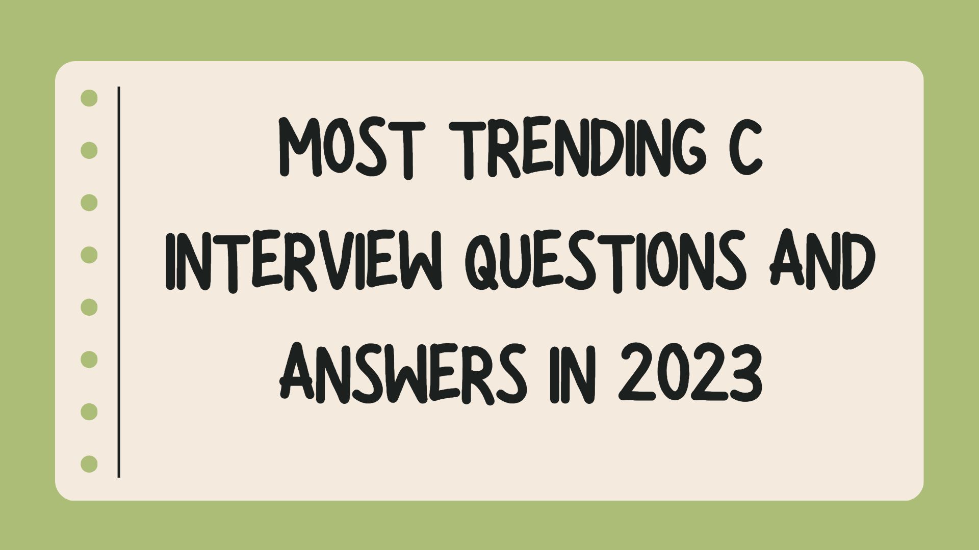 Most Trending C Interview Questions And Answers In 2023 • CS Code